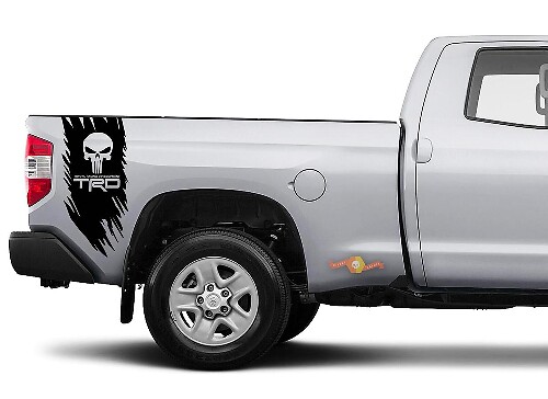 Toyota TRD Truck Off Road Punisher Skull Edition Aufkleber Aufkleber Vinyl LKW Ladefläche Seite Grafik
