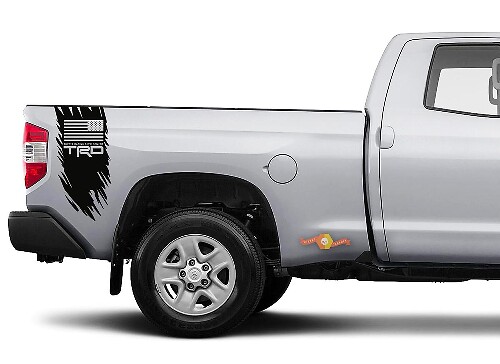 TRD USA Flag Used-Look Vinyl-Aufkleber für das Seitenteil des Toyota Tundra