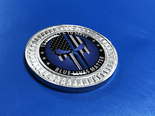 Punisher Blue Line Aluminium 3D-Abzeichen Emblem für Jeep Wrangler