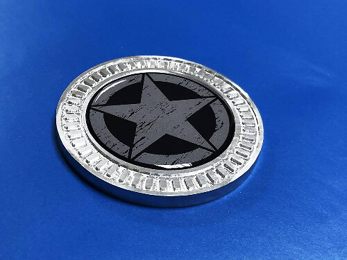 Military Star Metall Aluminium Seitenemblem Vinyl-Aufkleber für Jeep Wrangler