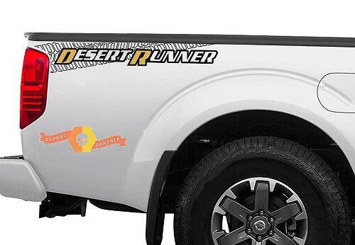 Desert Runner Reifenprofil Seitenbetten Vinyl-Aufkleber Paar für Nissan Frontier