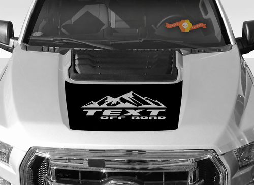 TEXT OFF ROAD Mountain Panel Motorhaube Vinylaufkleber für Ford F-150