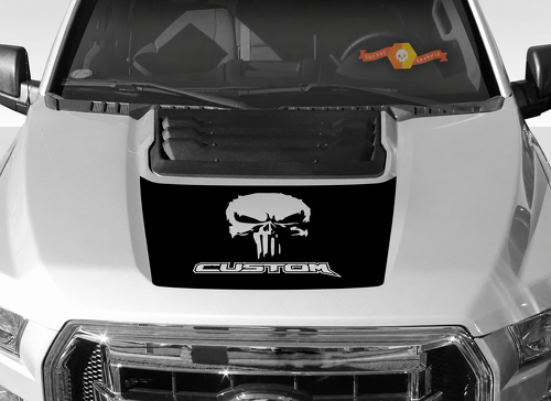 Punisher SVT Hauben-Rennstreifen-Grafik Vinyl-Aufkleber Decals für Musclecar Truck Power Truck 2015-2019 8422