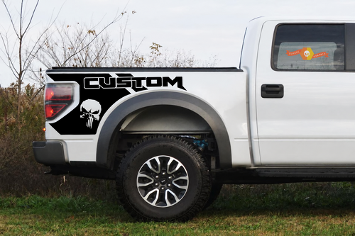 Punisher CUSTOM Stripe — Vinylaufkleber (Ladeflächenseite) für Ford F-150 Raptor 2010-2014
