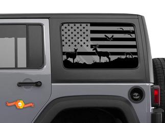 Jeep Wrangler Rubicon Hardtop USA Flag Forest Windschutzscheibenaufkleber JKU JLU 2007-2019 oder Tacoma 4Runner Tundra Subaru Charger Challenger - 3
