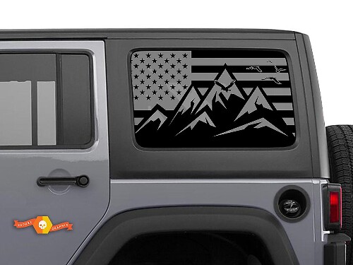 USA-Flagge Berge Windschutzscheiben Vinyl-Aufkleber Decal Für Jeep Toyota Dodge Trucks