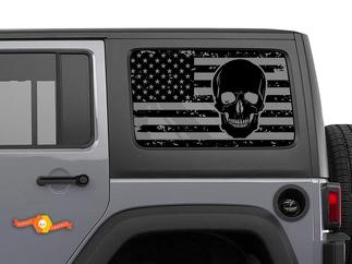 Jeep Wrangler Rubicon Hardtop USA Flag Skull Windschutzscheibenaufkleber JKU JLU 2007-2019 oder Tacoma 4Runner Tundra Subaru Charger Challenger - 19
