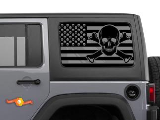 Jeep Wrangler Rubicon Hardtop USA Flag Skull Windschutzscheibenaufkleber JKU JLU 2007-2019 oder Tacoma 4Runner Tundra Subaru Charger Challenger - 20
