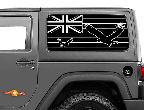 Hawaii Flag Eagles Seitenfenster Vinyl Aufkleber Sticker für Jeep Wrangler 2007-2019
