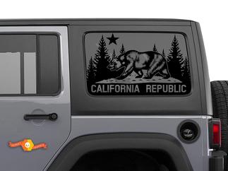 Jeep Wrangler Rubicon Hardtop California Republic Bear Windschutzscheibenaufkleber JKU JLU 2007-2019 oder Tacoma 4Runner Tundra Subaru Charger Challenger - 36
