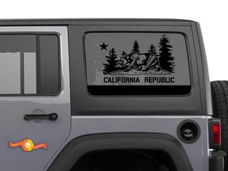 Jeep Wrangler Rubicon Hardtop California Republic Bear Forest Windschutzscheiben-Aufkleber JKU JLU 2007-2019 oder Tacoma 4Runner Tundra Subaru Charger Challenger - 37
