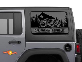 Jeep Wrangler Rubicon Hardtop California Republic Bear Forest Windschutzscheibenaufkleber JKU JLU 2007-2019 oder Tacoma 4Runner Tundra Subaru Charger Challenger - 38
