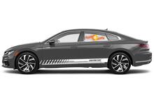 Racing Rocker Panel Stripes Vinyl-Aufkleber für Volkswagen Arteon R-Line
 3