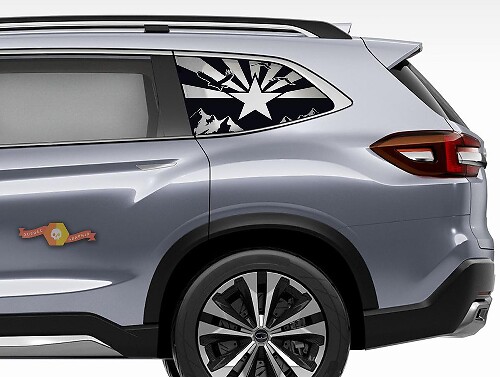 Suba Ascent Forester Hardtop USA-Flagge, Berge, Flagge, Arizona, Windschutzscheiben-Aufkleber, JKU JLU 2007–2019 oder Tacoma 4Runner Tundra Dodge Challenger Charger Wrangler Rubicon – 104
