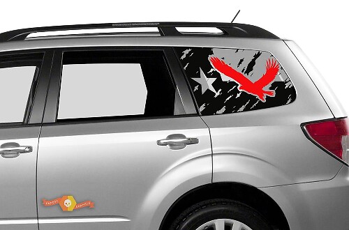 Suba Ascent Forester Hardtop USA Flag Mountains Texas Flag Eagle Destroyed Windschutzscheiben-Aufkleber JKU JLU 2007–2019 oder Tacoma 4Runner Tundra Dodge Challenger Charger Wrangler Rubicon – 105
