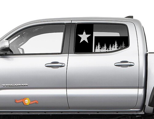 Texas-Flag-Waldlandschaft-Seitenfenster-Vinylaufkleber für Toyota Tacoma
