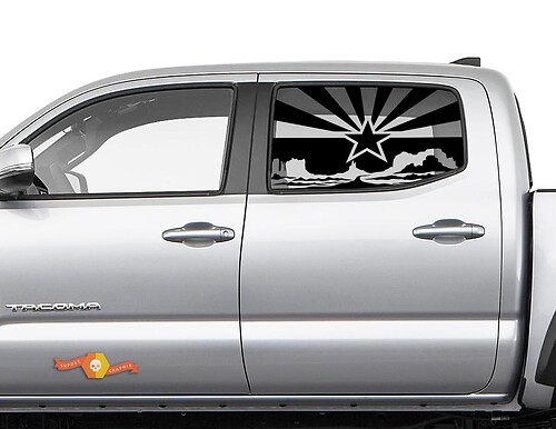Arizona-Flagge Wüstenlandschaft Aufkleber für Seitenscheibe für Toyota Tacoma