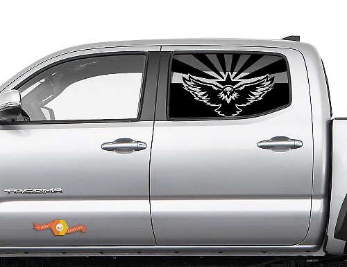 Toyota Tacoma 4Runner Tundra Hardtop Flagge Arizona Bald Eagle Windschutzscheiben-Aufkleber JKU JLU 2007–2019 oder Dodge Challenger Charger Suba Ascent Forester Wrangler Rubicon – 131
