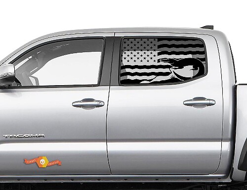 Toyota Tacoma 4Runner Tundra Hardtop Flagge USA Alligator Windschutzscheiben-Aufkleber JKU JLU 2007–2019 oder Dodge Challenger Charger Suba Ascent Forester Wrangler Rubicon – 139
