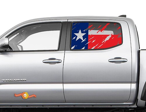 Texas Flag Destroyed Seitenfensteraufkleber für Toyota Tacoma 4Runner Tundra
