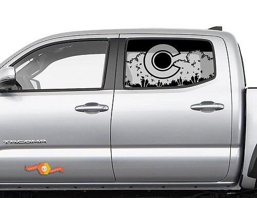 Colorado Flag Forest Mountains für Seitenfenster Toyota Tacoma 4Runner Tundra Aufkleber
