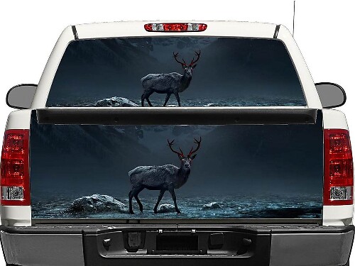 Reh Nacht Heckscheiben- oder Heckklappen-Vinylaufkleber für Pick-up Trucks SUVs
