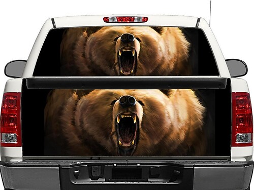 Grizzly Bären Heckscheiben- oder Heckklappen-Vinylaufkleber für Pick-up Trucks und SUVs