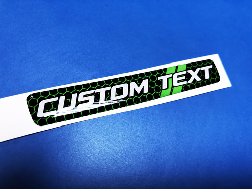 Lime Green Honeycomb Twin Stripes Custom Text Domed Insert — Vinylaufkleber (Lenkrad) für Dodge Challenger