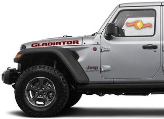 Zweifarbiger Motorhaubenaufkleber für Jeep Gladiator 2019 2020 2021 für beide Seiten
