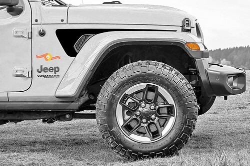 Jeep Gladiator Wrangler JL JLU Gravity Style Extended Fender Vent Blackout Vinyl Aufkleber Aufkleber Grafik
