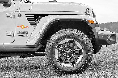 USA-Flaggen-Seitenblenden-Lüftungsblasen-Blackout-Vinyl-Aufkleber-Set für Jeep Wrangler Gladiator