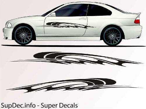 Abstract Accent Seiten Vinyl Aufkleber Sticker