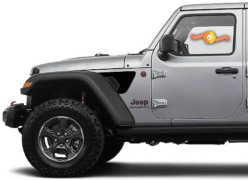Gravity Style Kotflügel-Luftauslass Blackout Vinyl Aufkleber Set für Jeep Gladiator JT Wrangler JL JLU