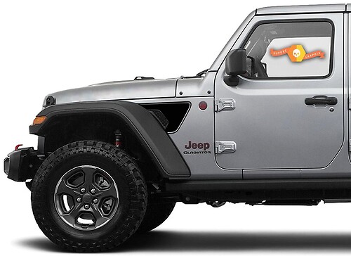 Paar Jeep Gladiator Side JT Wrangler JL JLU Gravity Boundary Line Style Fender Vent Blackout Vinyl Aufkleber Aufkleber Graphics Kit für 2018-2021 für beide Seiten
