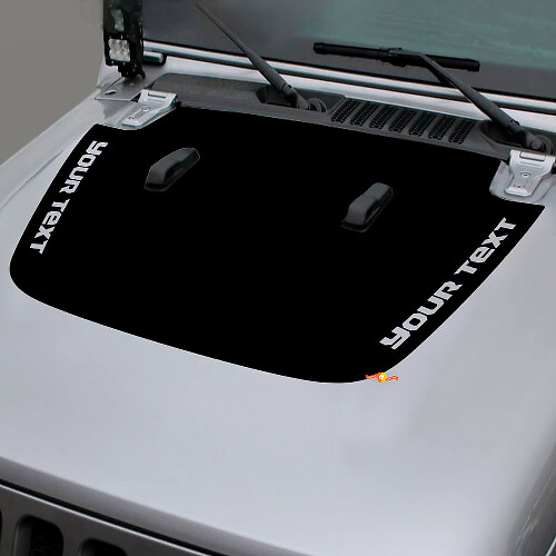 Custom Text Motorhauben-Schwarzfolie-Aufkleber für Jeep Gladiator und Wrangler_1