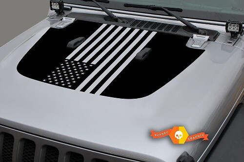 USA-Flaggen-Motorhauben-Vinylaufkleber für Jeep Gladiator JT und Wrangler JL JLU