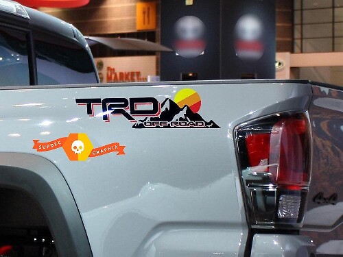 TRD Off Road Berge Sonnenuntergang Vintage Nachttisch Vinylaufkleber Decal 2 Für Toyota Tacoma Tundra FJ Cruiser