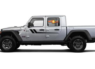 Jeep Gladiator Seite JT Wrangler JL JLU Türen Streifen Stil Vinyl-Aufkleber Grafik-Kit für 2018-2021
