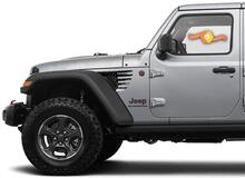 Paar Jeep Gladiator Side JT Wrangler JL JLU Gravity Destroyed Flag USA Style Fender Vent Blackout Vinyl Aufkleber Aufkleber Graphics Kit für 2018-2021
 2