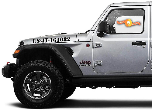 Benutzerdefinierter Schriftzug Motorhauben-Vinylaufkleber-Kit für Jeep Gladiator JT Wrangler JL JLU