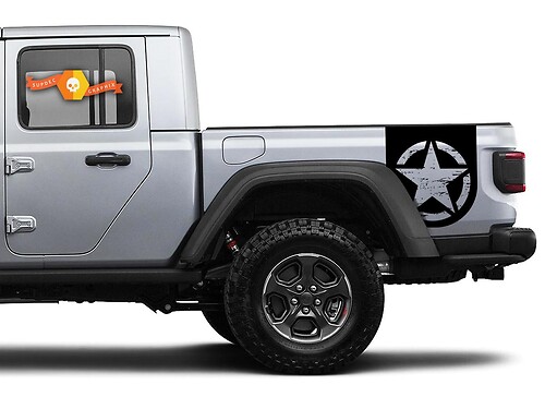 Abgenutzter Militär-Stern Nachttisch Vinyl-Aufkleber für Jeep Gladiator