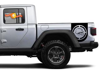Paar Jeep Gladiator Seitentürstreifen Metall Mulisha Aim Decals Vinyl Graphics Stripe Kit für 2020–2021 für beide Seiten
