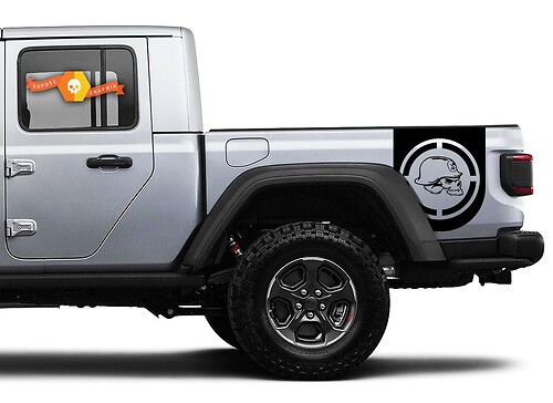 Paar Jeep Gladiator-Seitentürstreifen, Army Star Aim-Aufkleber, Vinyl-Grafikstreifen-Set für 2020–2021 für beide Seiten
