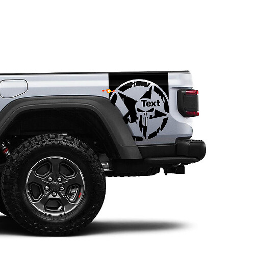 Abgegriffener Punisher-Stern Vinyl-Aufkleber Grafik für Jeep Gladiator