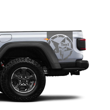 Paar Jeep Gladiator Seitentürstreifen Star Destroyed Punisher Aufkleber Aufkleber Vinyl Graphics Stripe Kit für 2020-2021 für beide Seiten
 2