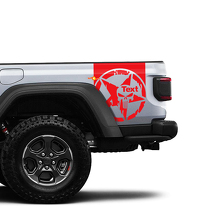 Paar Jeep Gladiator Seitentürstreifen Star Destroyed Punisher Aufkleber Aufkleber Vinyl Graphics Stripe Kit für 2020-2021 für beide Seiten
 3