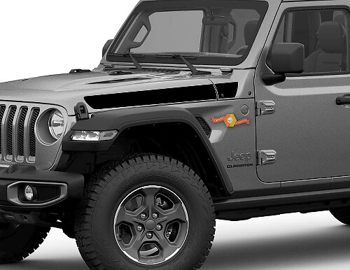 Solider Akzent Seitenmotorhauben-Streifen Vinylaufkleber für Jeep Gladiator Wrangler
