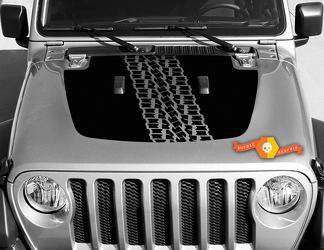Jeep Gladiator JT Wrangler JL JLU Motorhaube Reifenspuren Stil Vinyl-Aufkleber Grafik-Kit für 2018–2021
