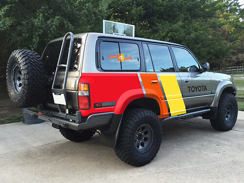 2-seitiges Old-School-Toyota-Land-Cruiser-LandCruiser-Grafik-Vinyl-Aufkleber-Set
