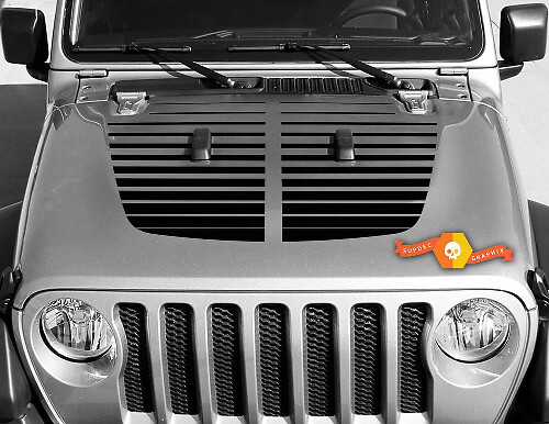 Geteilte Motorhauben-Streifen Vinyl-Aufkleber für Jeep Gladiator & Wrangler
